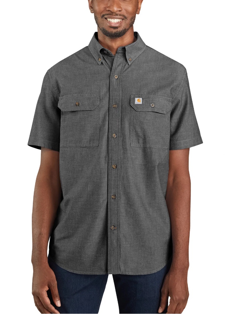 Carhartt loose fit button down shirt 3XL Chambray mens